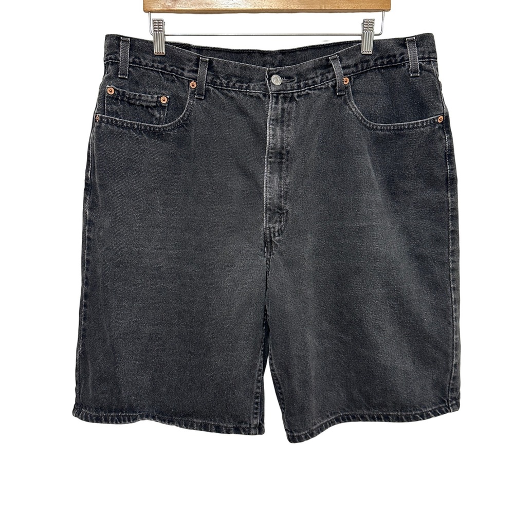 Vintage Levi 550 Denim Shorts Mens 42 Black Relaxed Fit Cotton Casual Dad Core‎